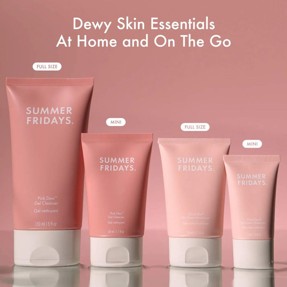 Summer Fridays applied in front of mirror illustrating easy use and glowing results