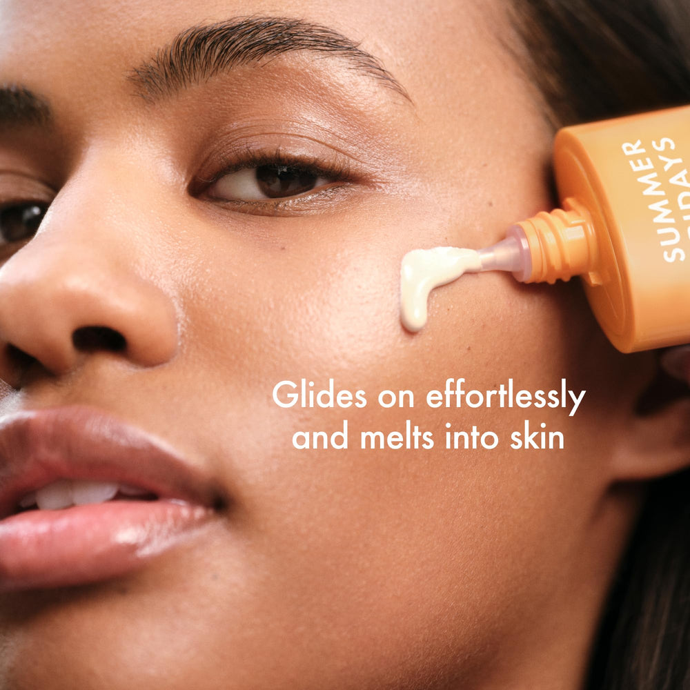 Summer Fridays applied on hand to show blendability and non-greasy feel benefit