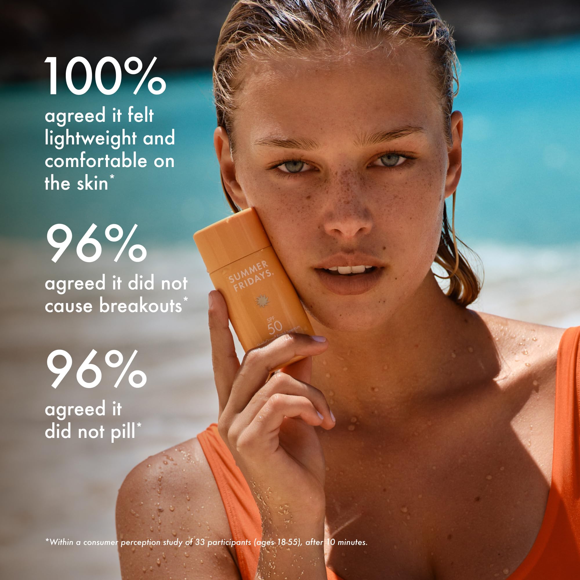 Summer Fridays being applied under makeup on face showing seamless layering benefit