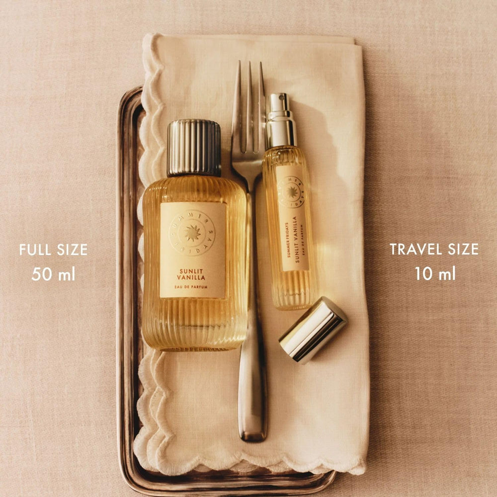 Summer Fridays close-up of label highlighting fragrance name and elegant packaging