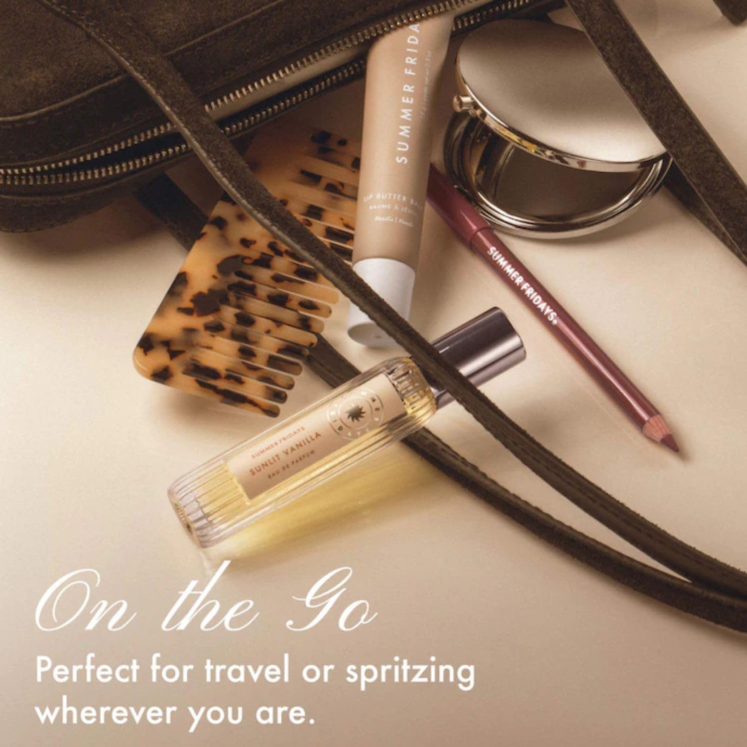 Summer Fridays composition visual with vanilla and caramel notes conveying sweet warmth