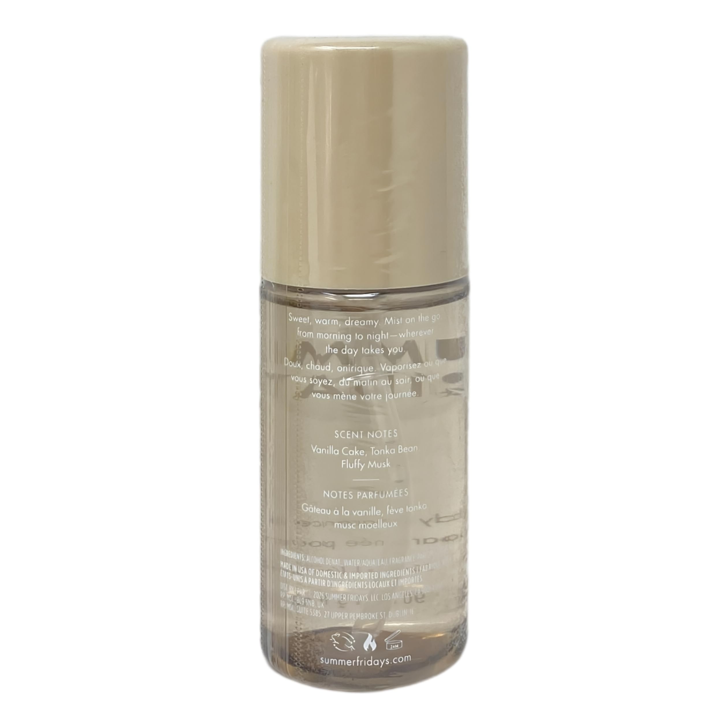 Summer Fridays close-up nozzle demonstrating fine mist spray for even coverage benefit