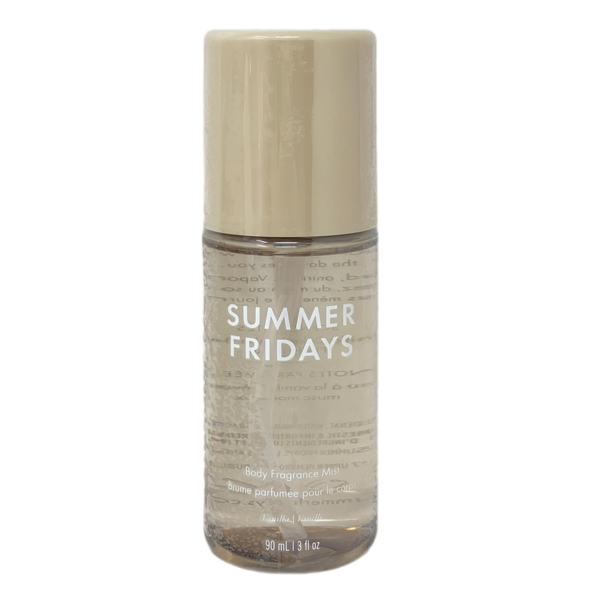 Summer Fridays front bottle showing vanilla mist and travel-friendly design benefit