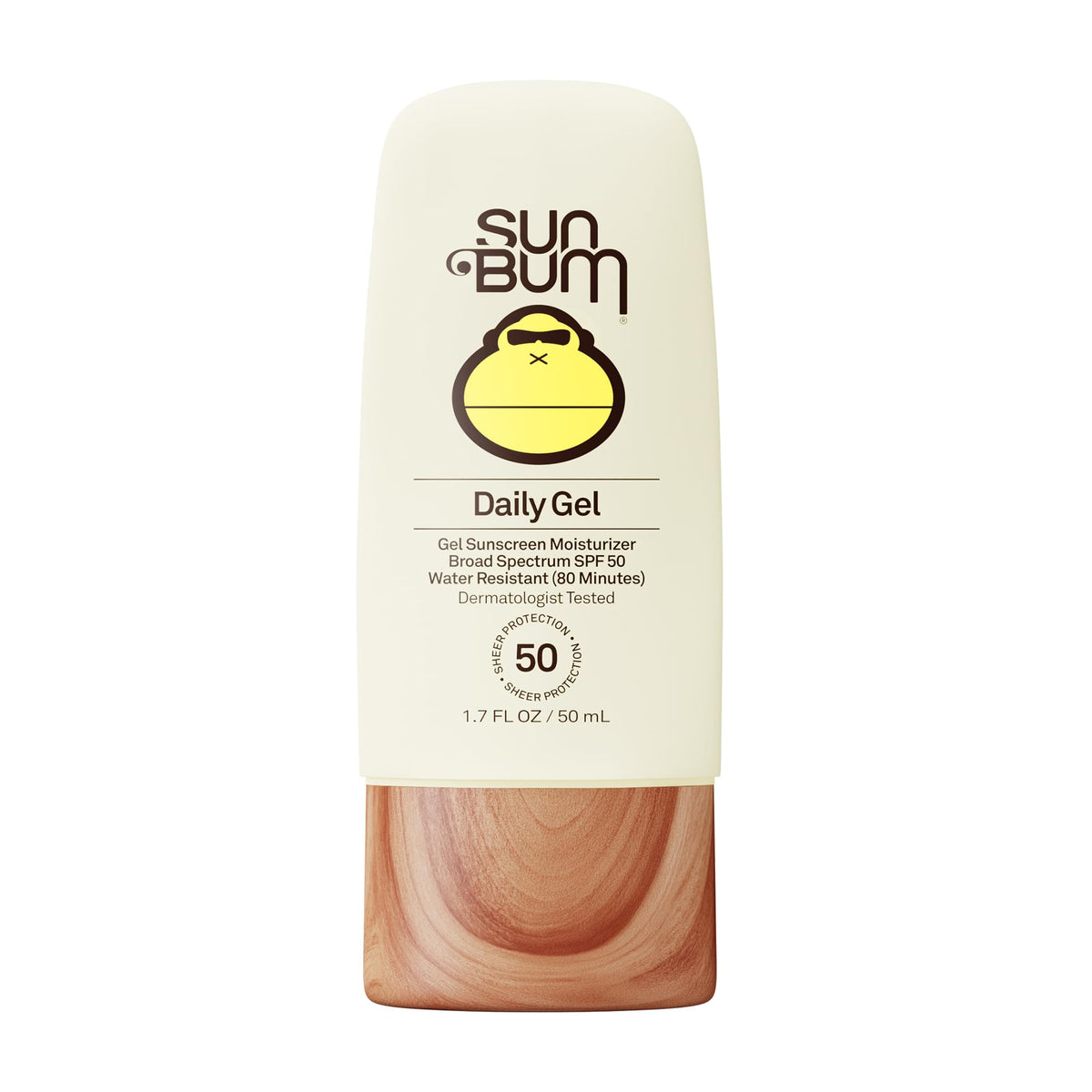Sun Bum clear gel front packaging showing travel-sized SPF 50 protection