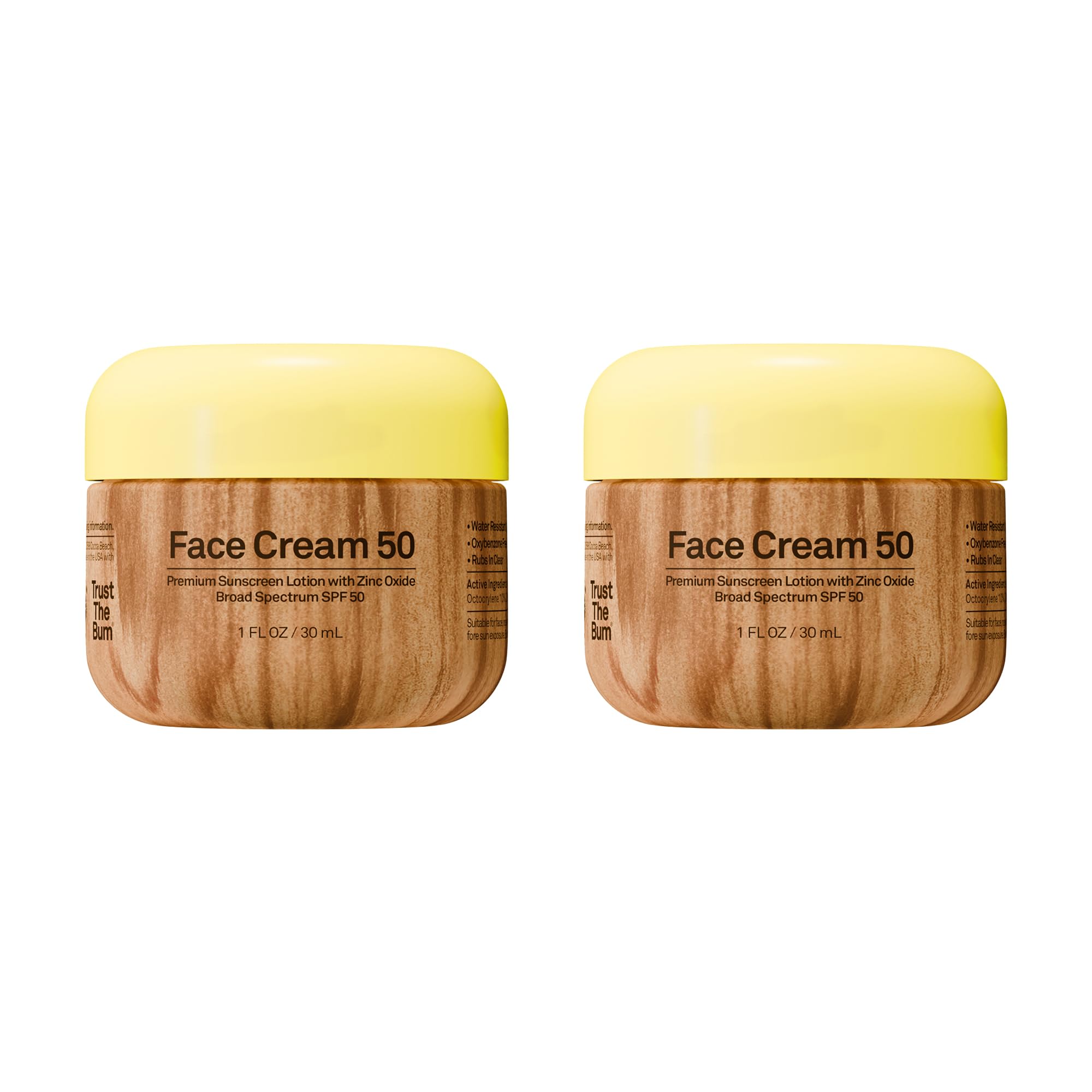 Sun Bum front packaging showing clear zinc SPF 50, travel-ready protection
