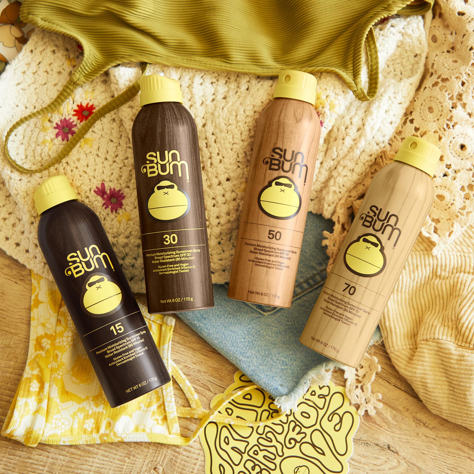 Sun Bum ingredient label showing Vitamin E and reef-friendly benefit
