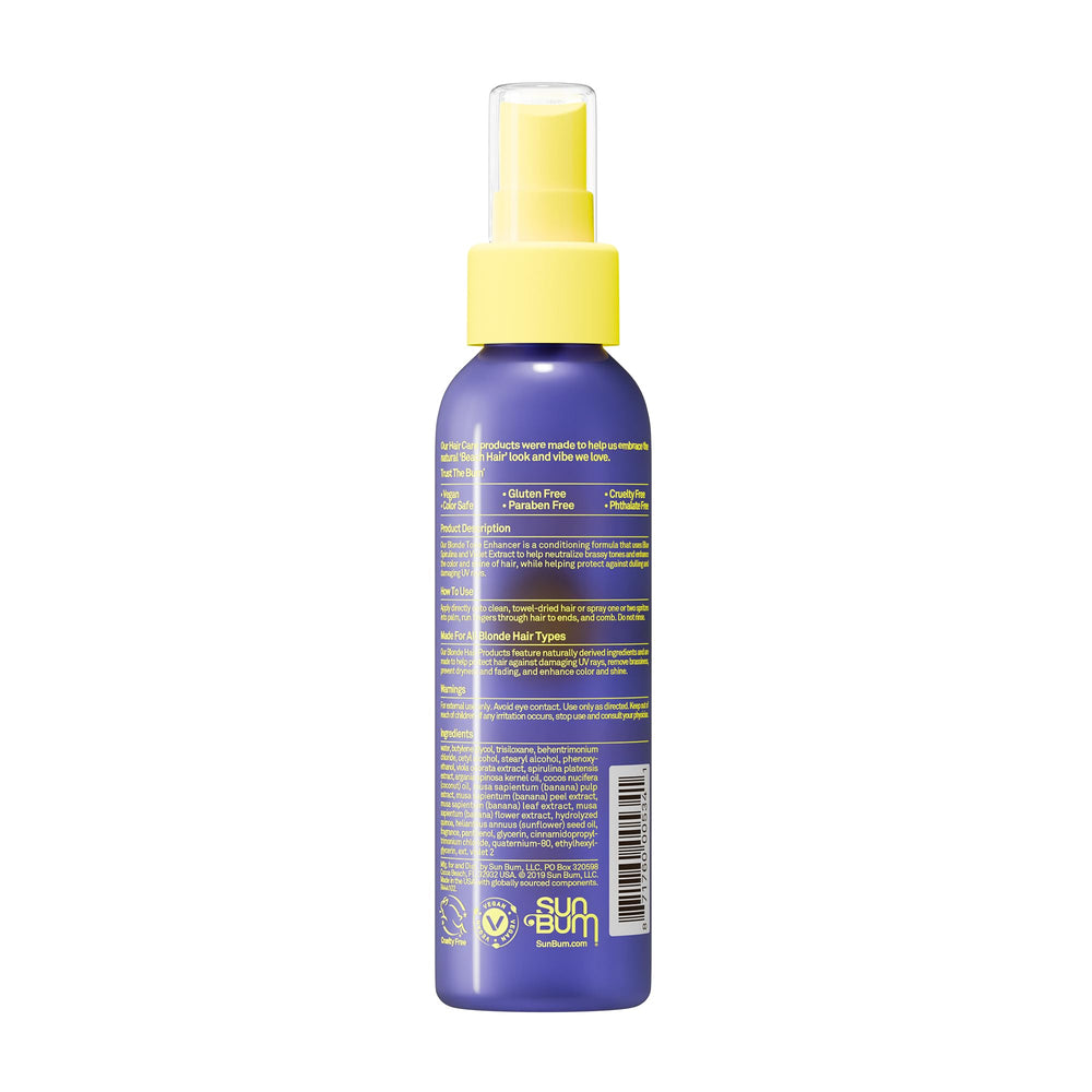 Sun Bum travel bottle in beach bag showing portable brassiness touch-up benefit