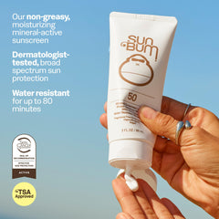 Sun Bum close-up of lotion texture demonstrating lightweight, non-greasy finish