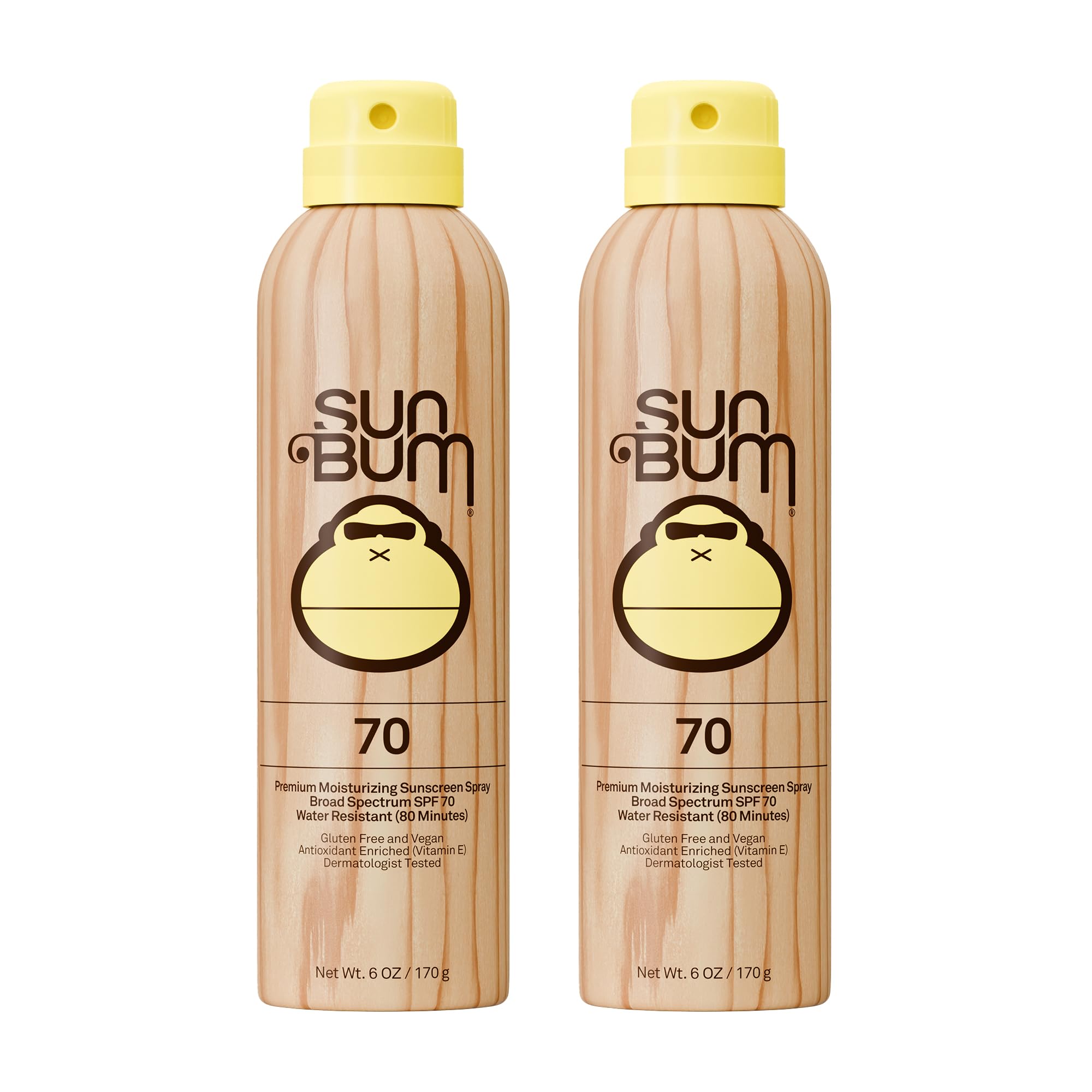 Sun Bum front packaging showing SPF 70 and two-pack protection benefit