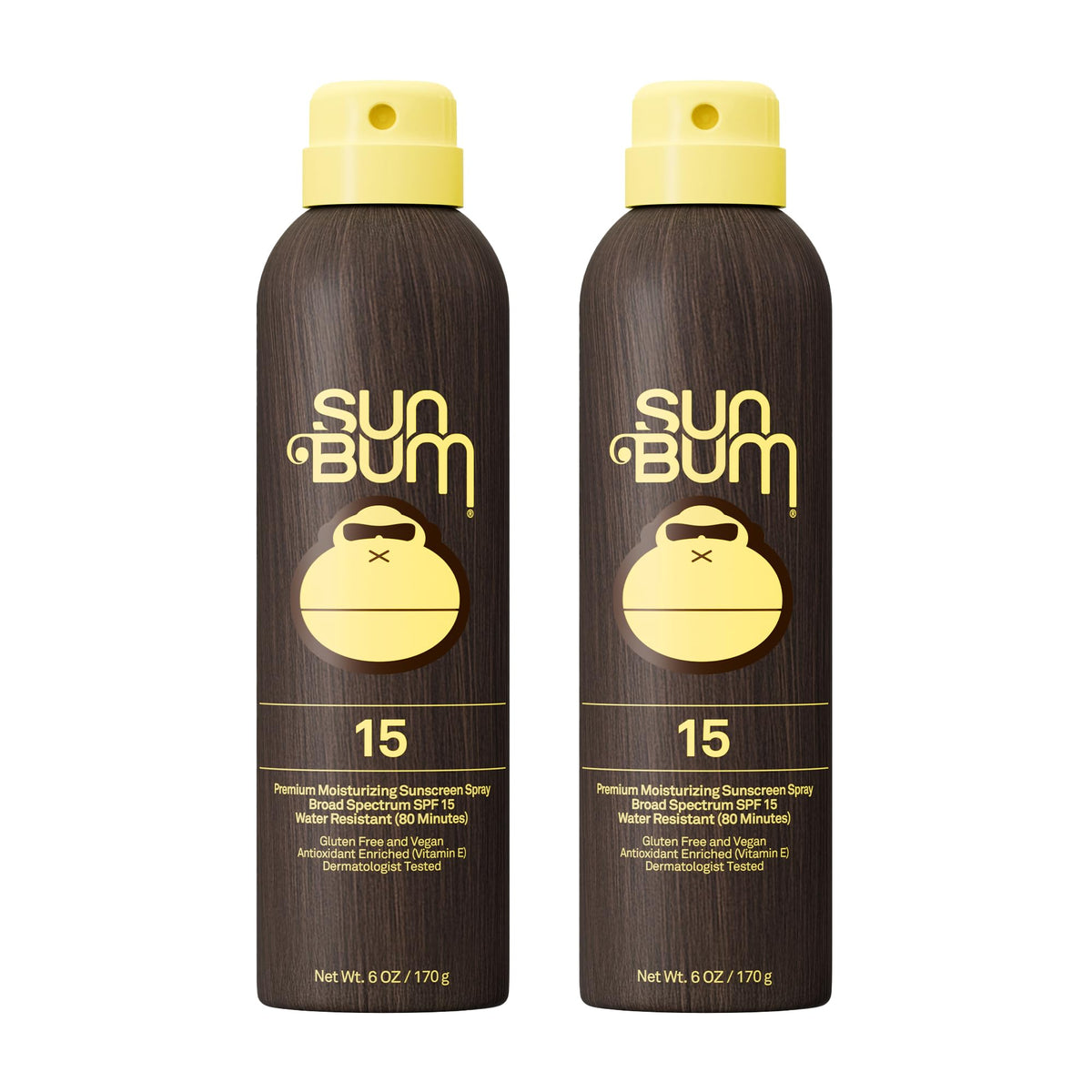 Sun Bum front packaging showing SPF 15 and two-pack convenience