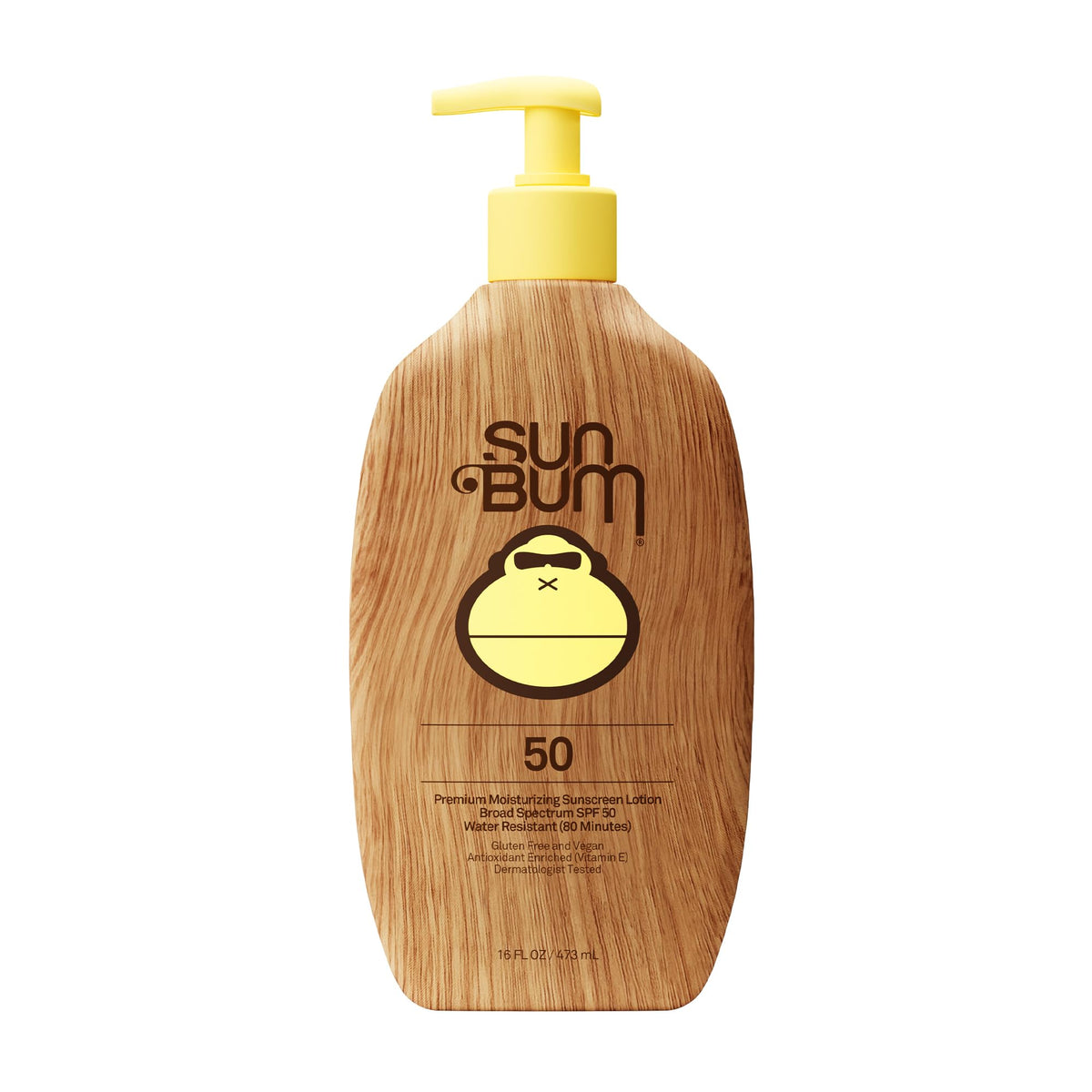 Sun Bum bottle front packaging showing SPF 50 protection and summer scent benefit