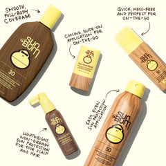 Sun Bum being sprayed onto arm for fast-drying application benefit