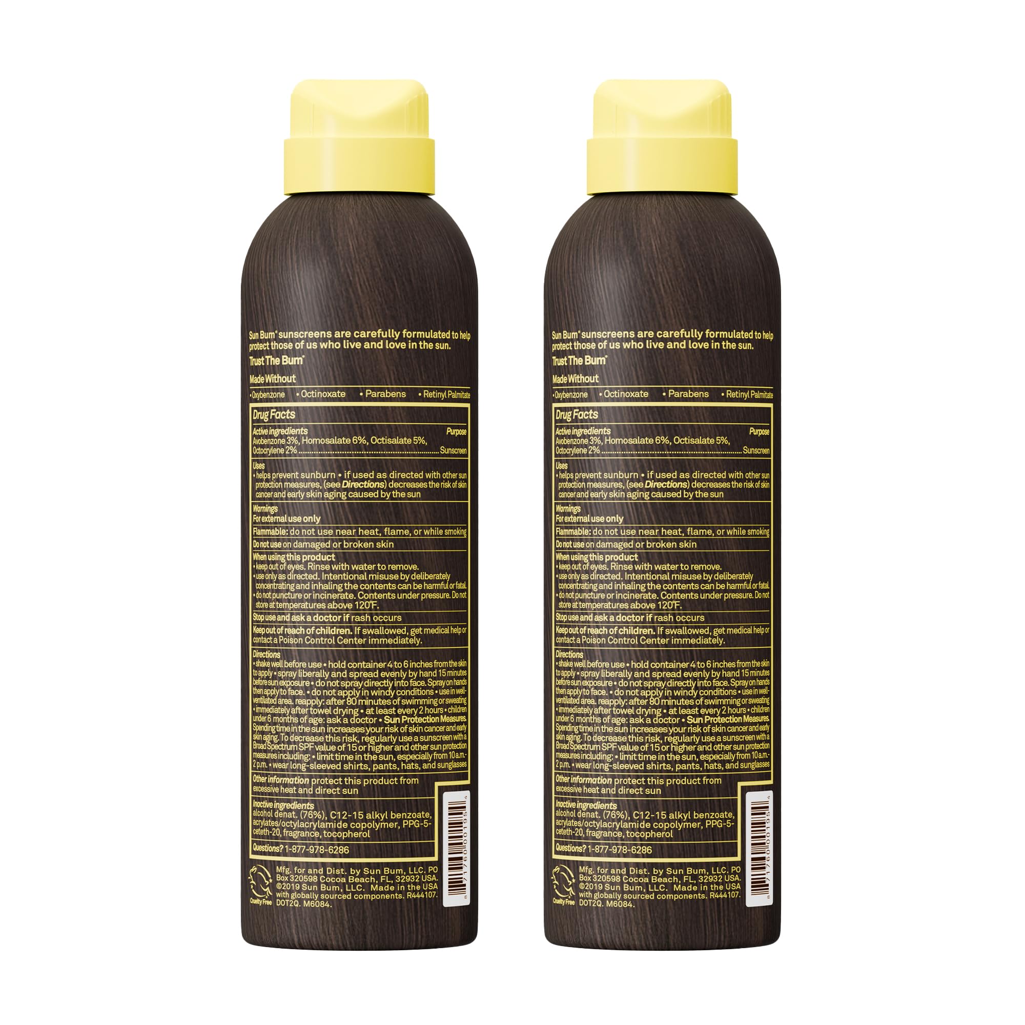 Sun Bum spray on skin with water splash illustrating water resistance