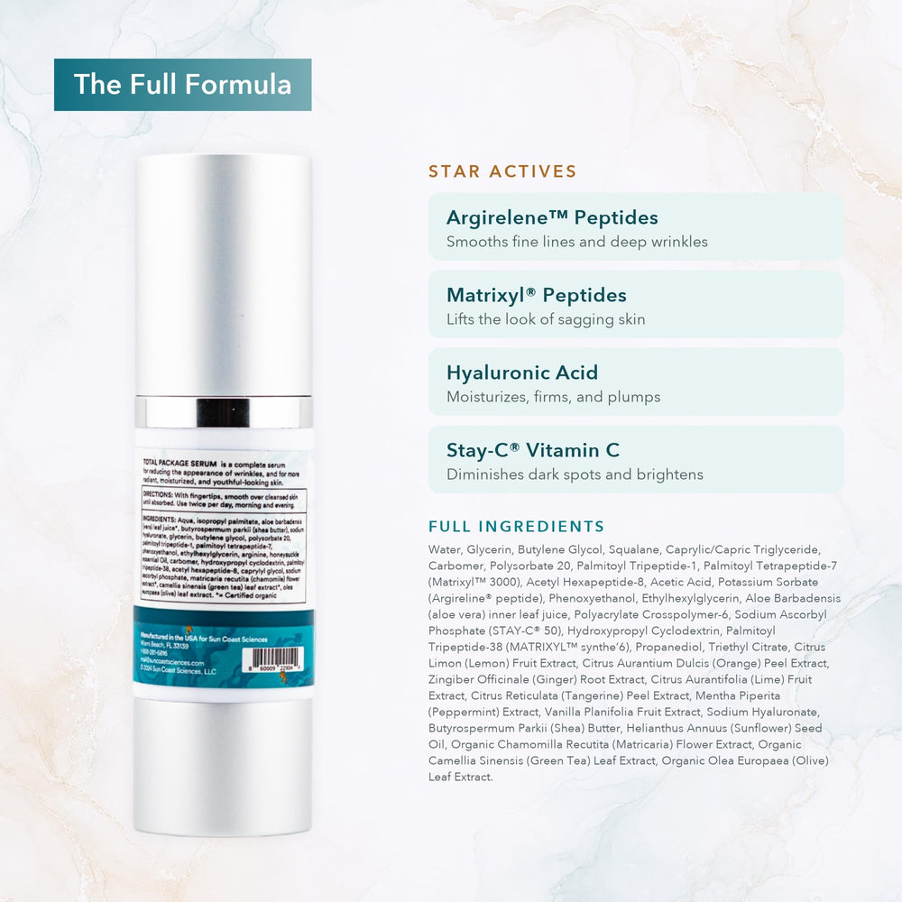 Sun Coast Sciences dispensing serum onto fingertip for easy application