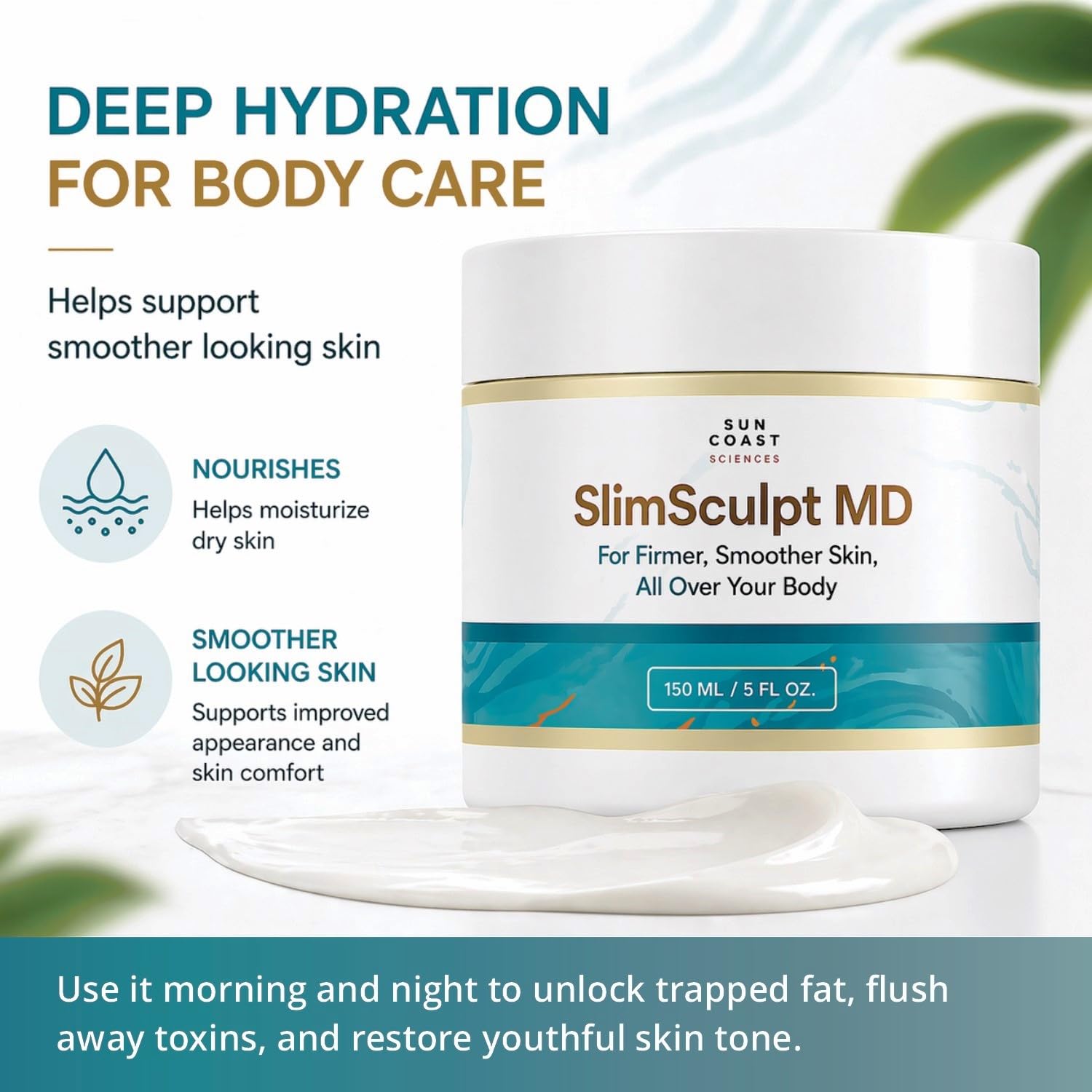SUN COAST SCIENCES on bathroom vanity illustrating daily routine benefit