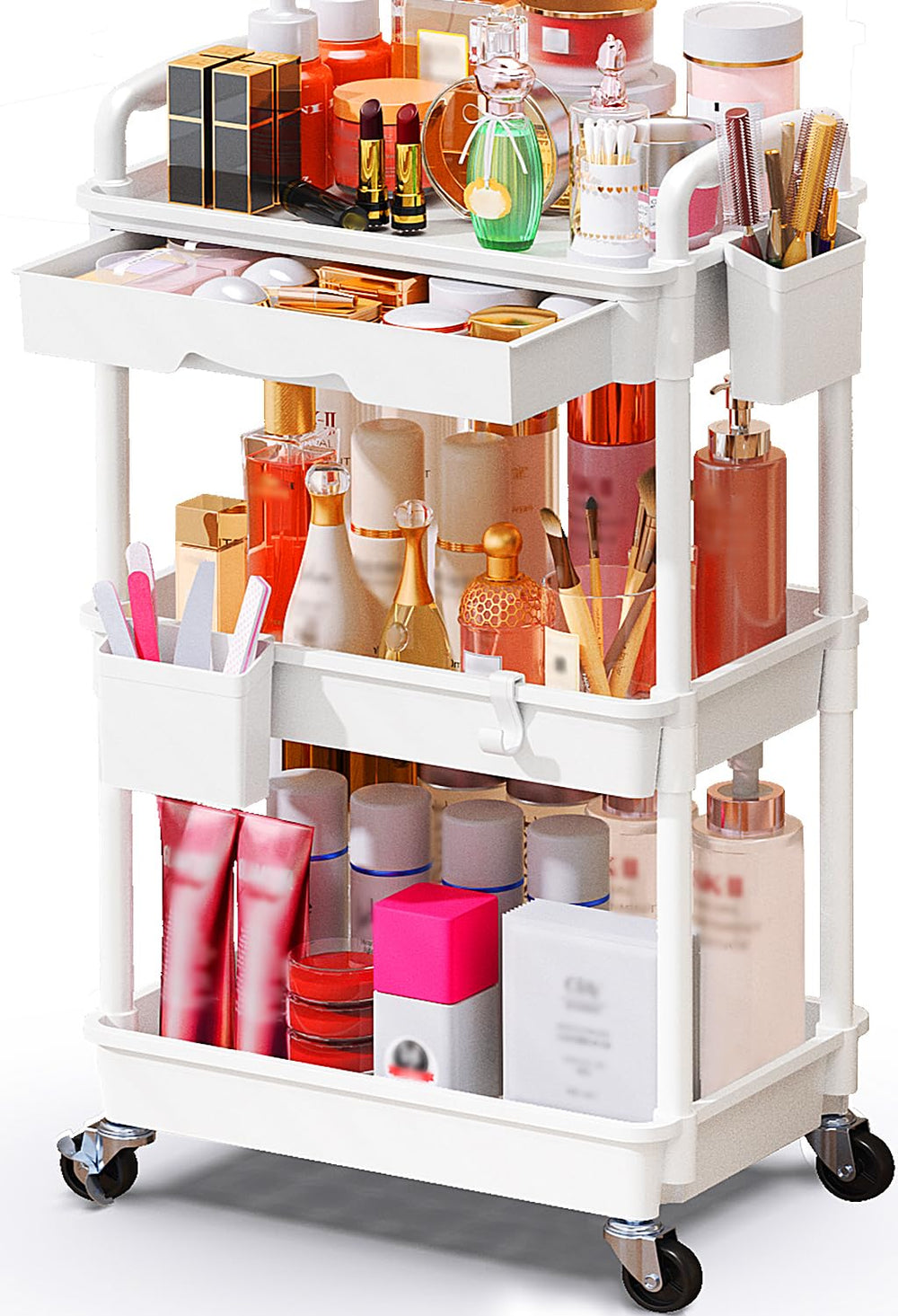 SUNALLY front view showing full cart and organized shelves increasing accessibility