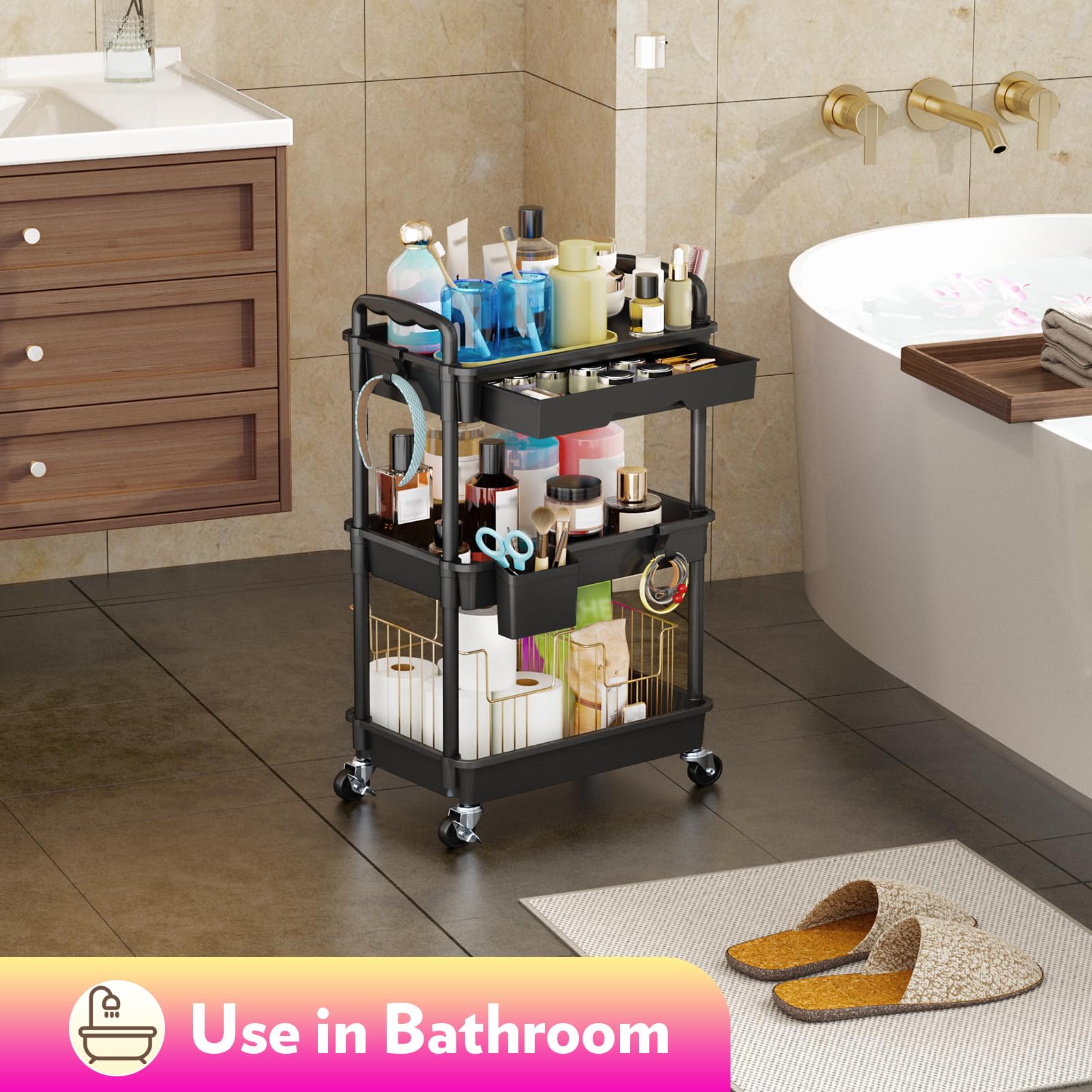 SUNALLY placed beside chair to show size and fit in small rooms