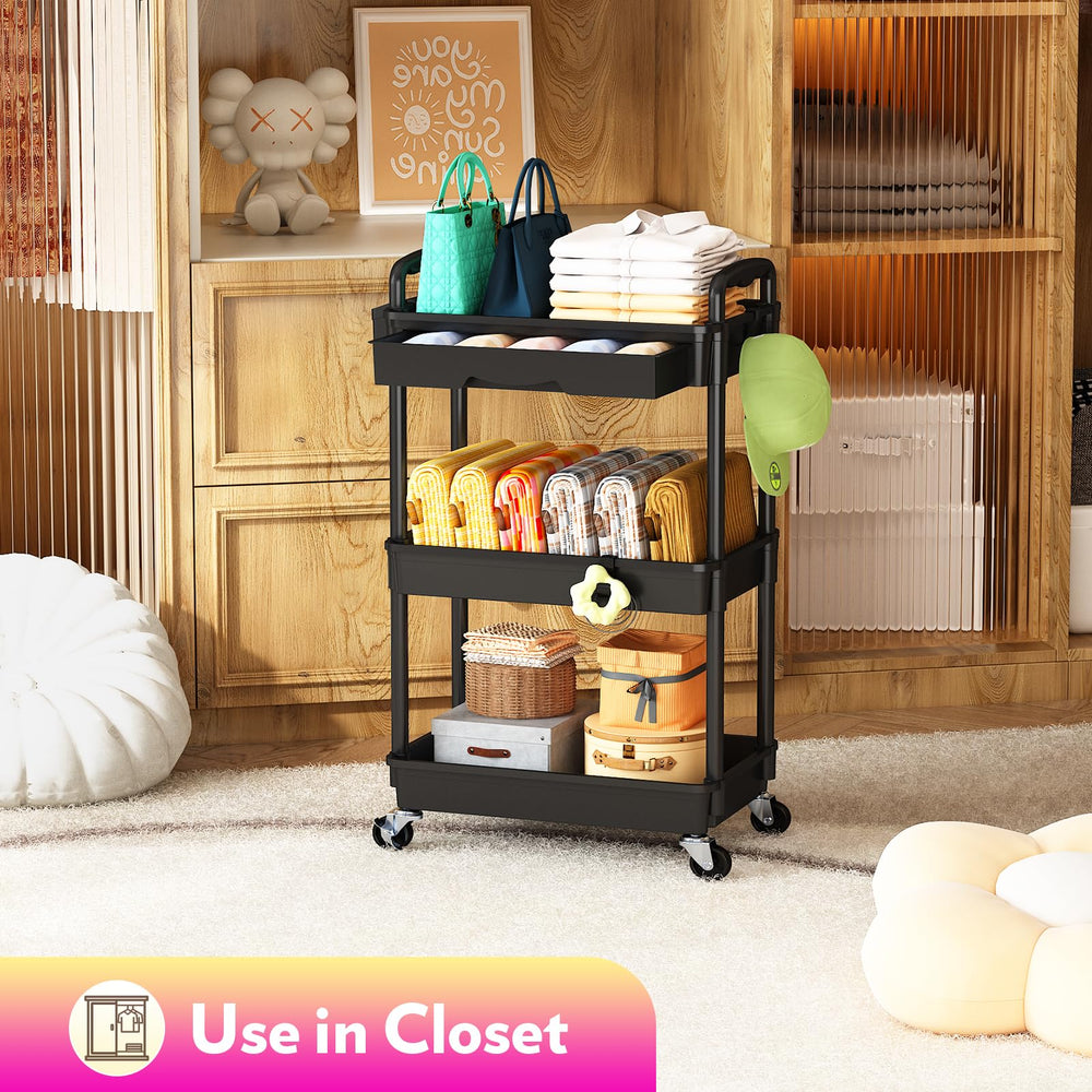 SUNALLY shelf filled with skincare and palettes maximizing storage capacity