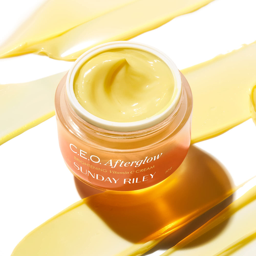 Sunday Riley C.E.O. Afterglow texture close-up highlighting lightweight gel-cream absorbency