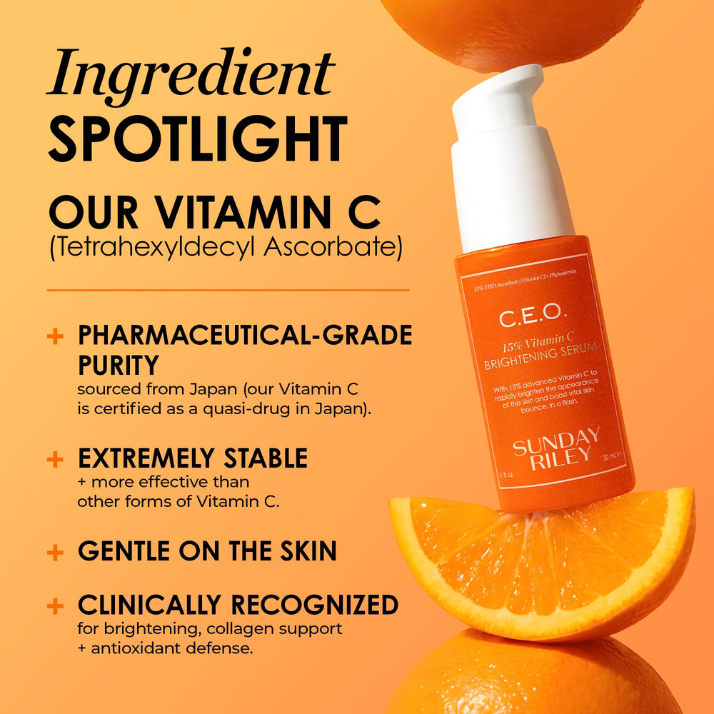 Sunday Riley serum in a skincare routine setting for layering compatibility