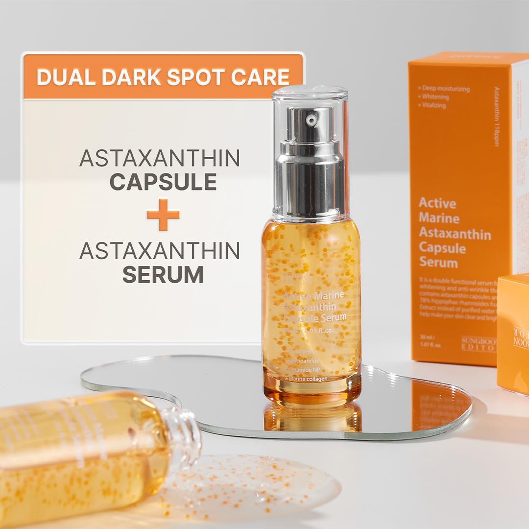 SUNGBOON EDITOR close-up of astaxanthin capsule highlighting preservation benefit
