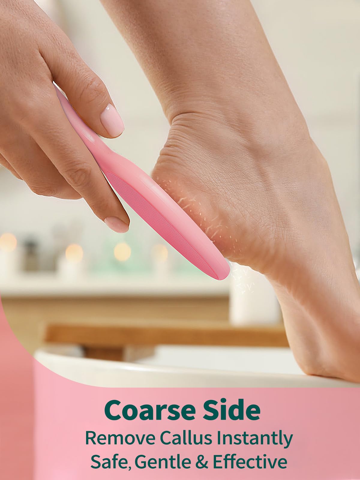 sunivaca file in use on heel demonstrating precise callus removal benefit