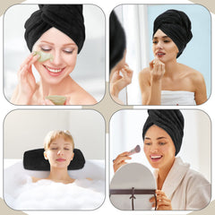SUNLAND towel wrapped on head to show 20x40 inch size and full coverage