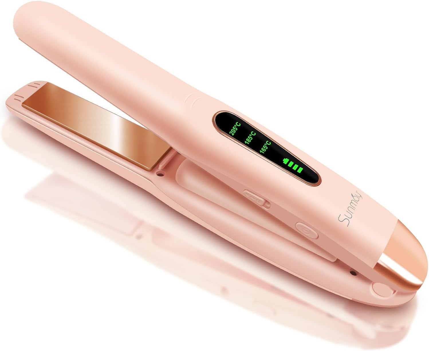 SUNMAY front view of cordless straightener showing compact travel-ready design and portability