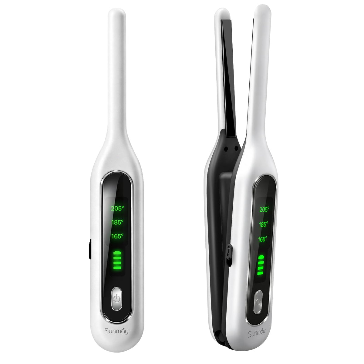 SUNMAY mini flat iron front view showing sleek compact design and portability