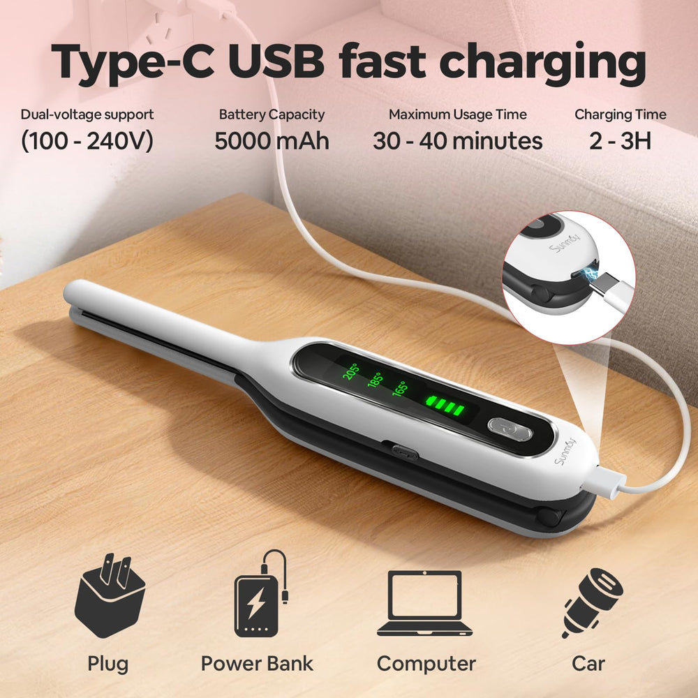 SUNMAY USB-C charging port and cable for fast recharge and travel convenience