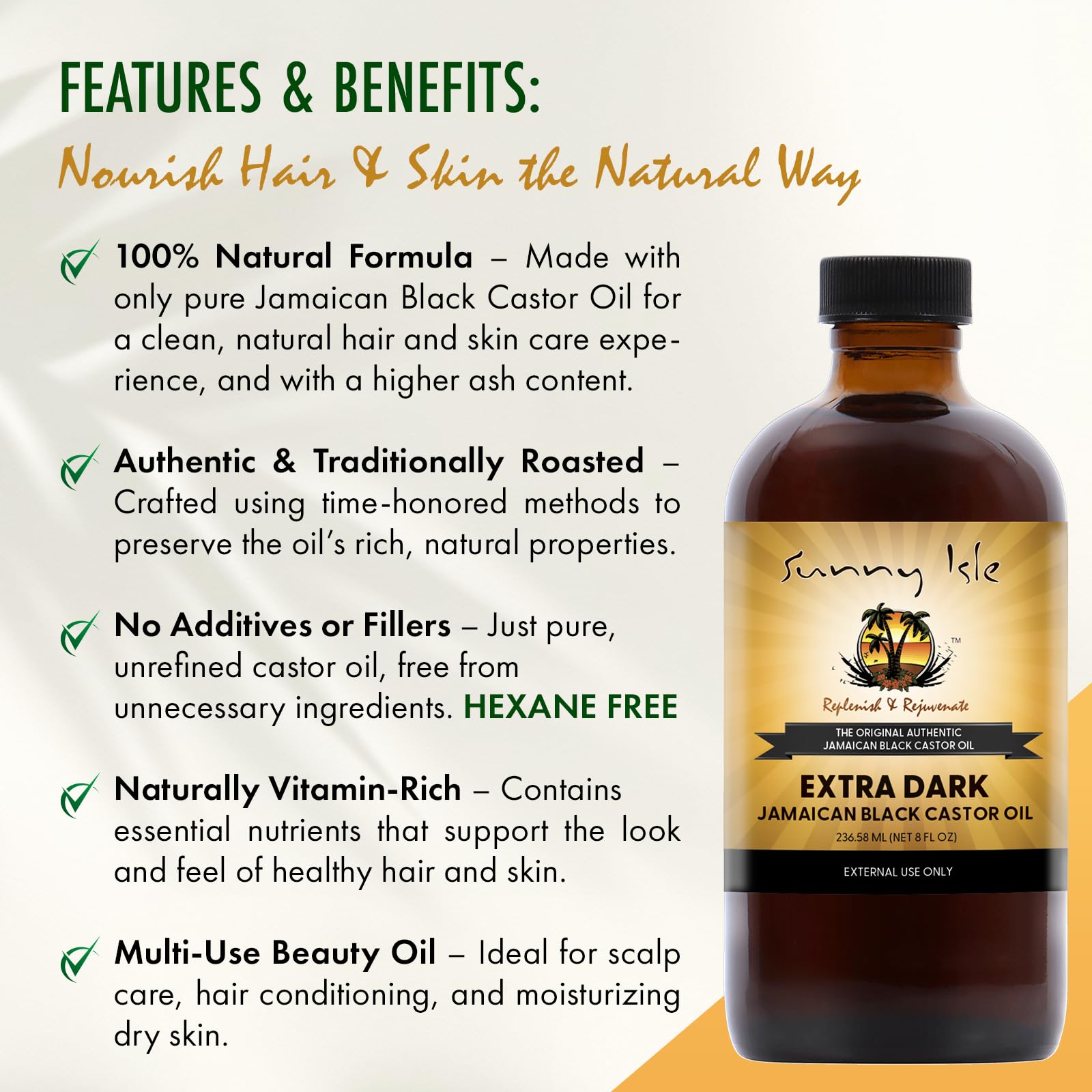 Sunny Isle oil being massaged into scalp showing nourishment benefit