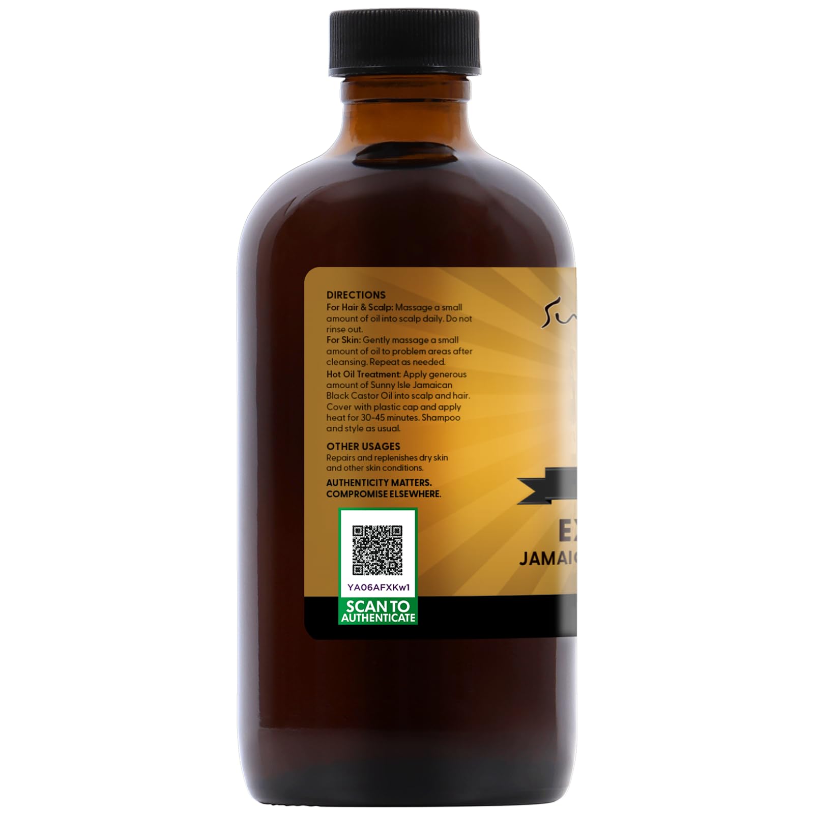 Sunny Isle bottle beside common objects to show 8oz scale and portability benefit