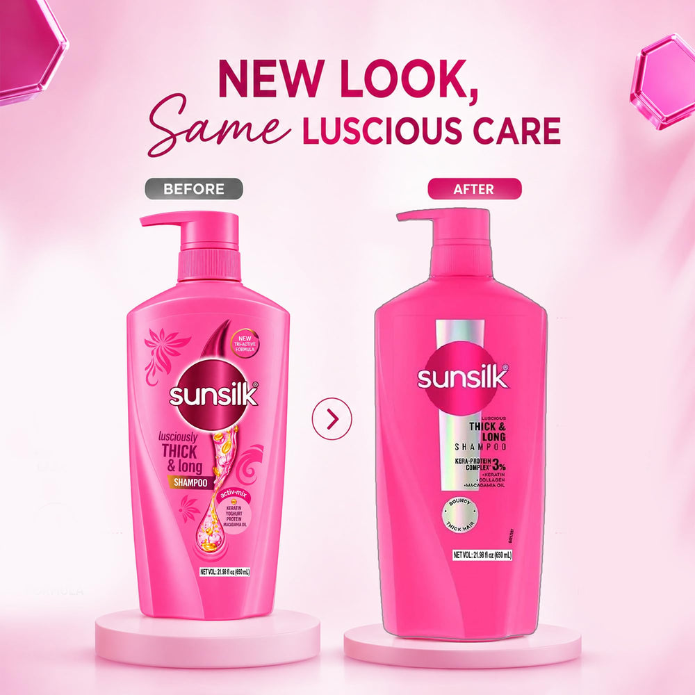 sunsilk before after styling combo showing fuller looking hair after use
