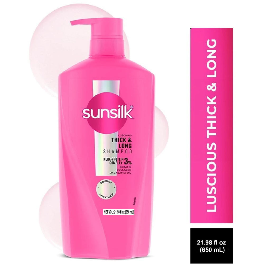 sunsilk pump closeup and shampoo texture illustrating easy dispensing and lather
