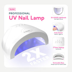SUNUV base and no-wipe top coat labels visible to ensure strong adhesion and glossy finish