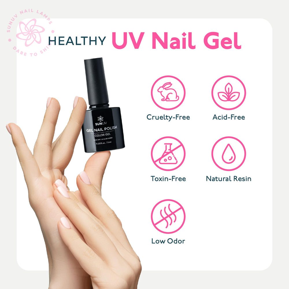 SUNUV lifestyle scene of home manicure to portray easy, professional-looking results