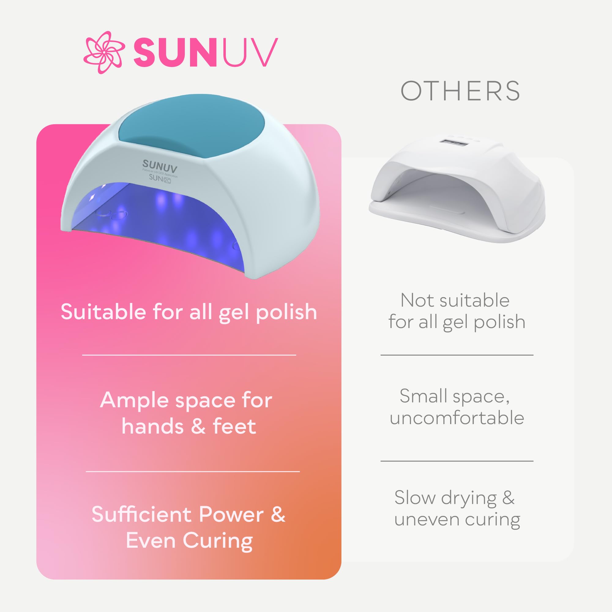 SUNUV removable base lifted to show easy cleaning and pedicure access