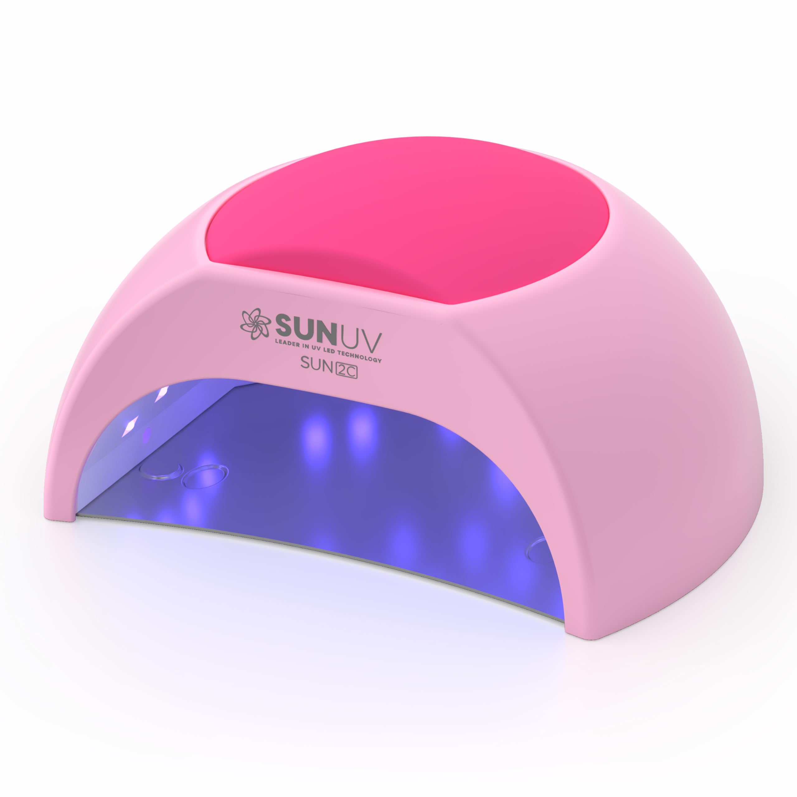 SUNUV SUN2C Pink front view showing compact curing chamber and stylish finish