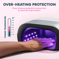 SUNUV SUN3 open chamber with hand inside for easy five-nail curing benefit