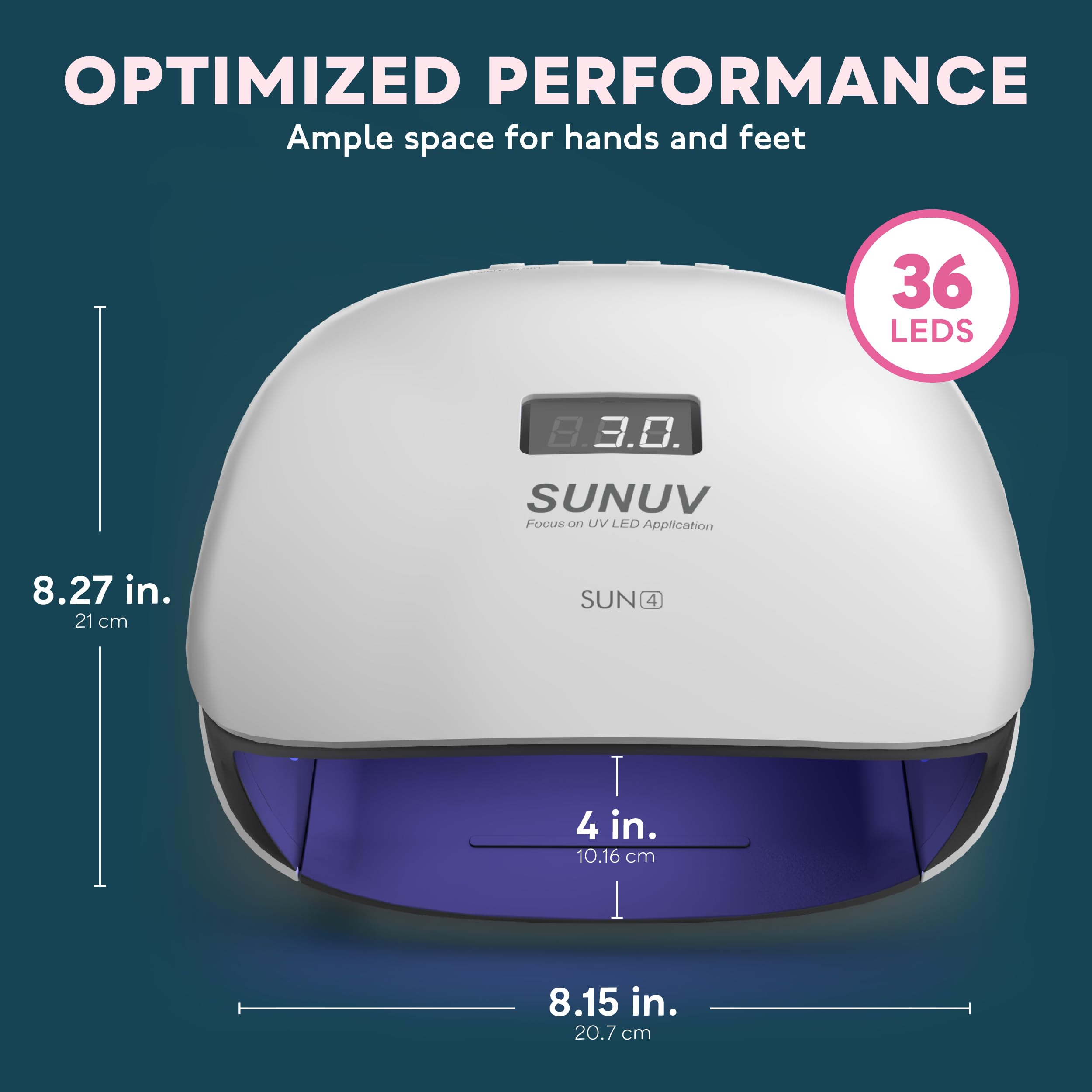 SUNUV SUN4 curing a hand to demonstrate automatic sensor and hands-free use