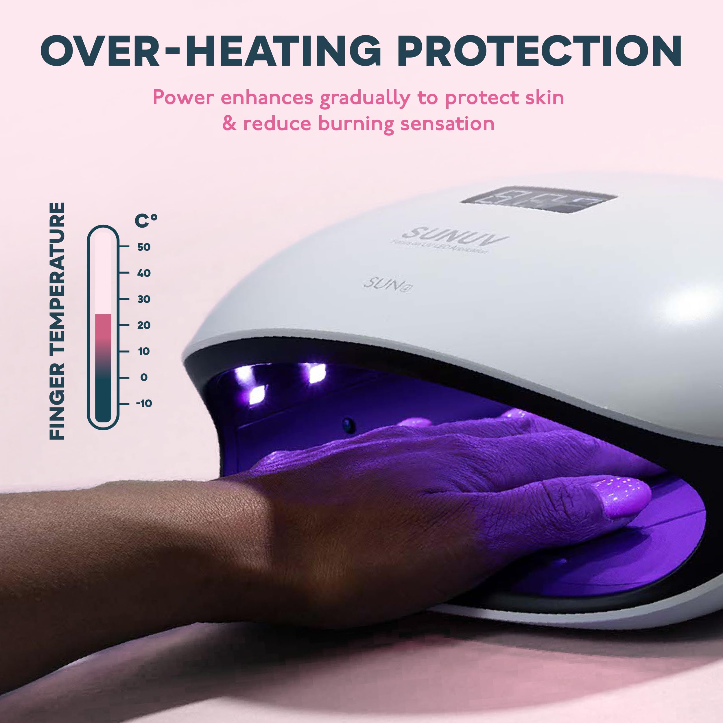 SUNUV SUN4 removable base underside for easy cleaning and gel removal