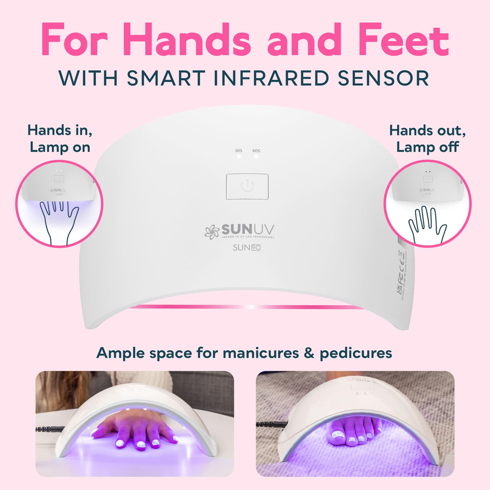 SUNUV lamp in a salon-style scene showing professional-ready results