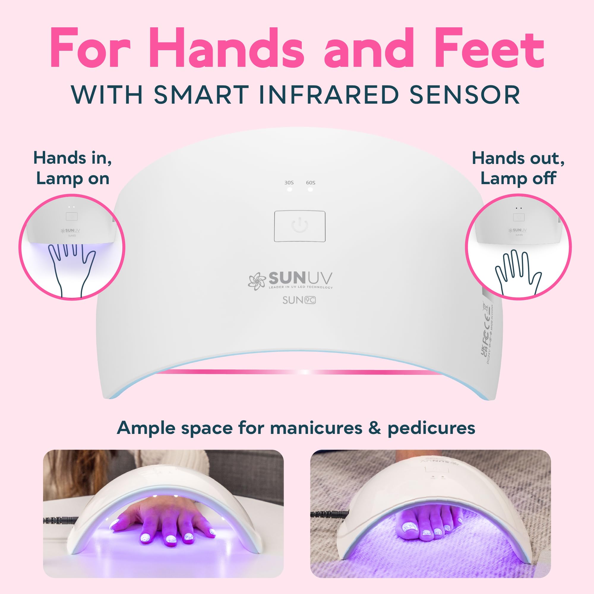 SUNUV SUN9C top control panel with timer and sensor for quick curing
