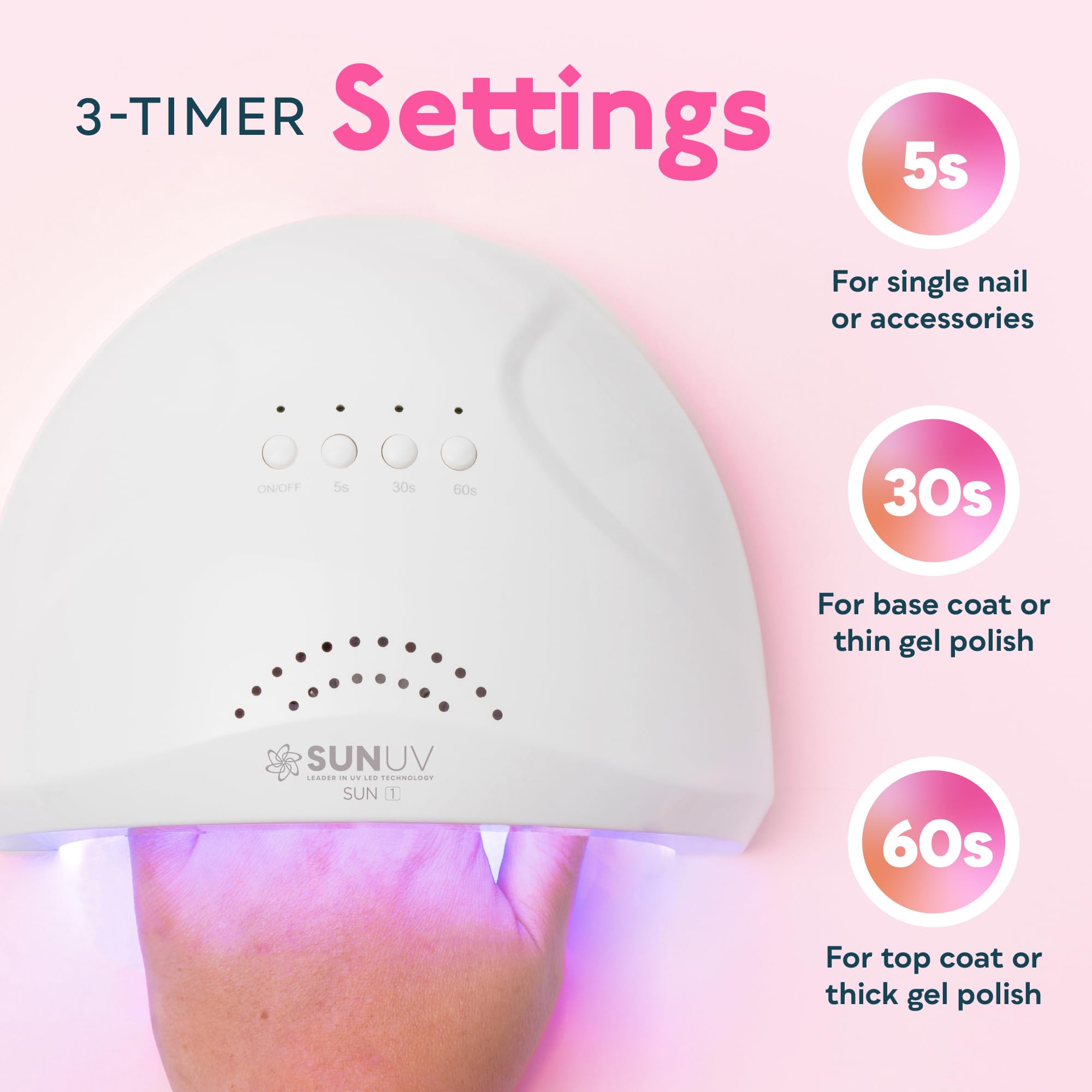 SUNUV with removable base detached for toenail access and easier cleaning