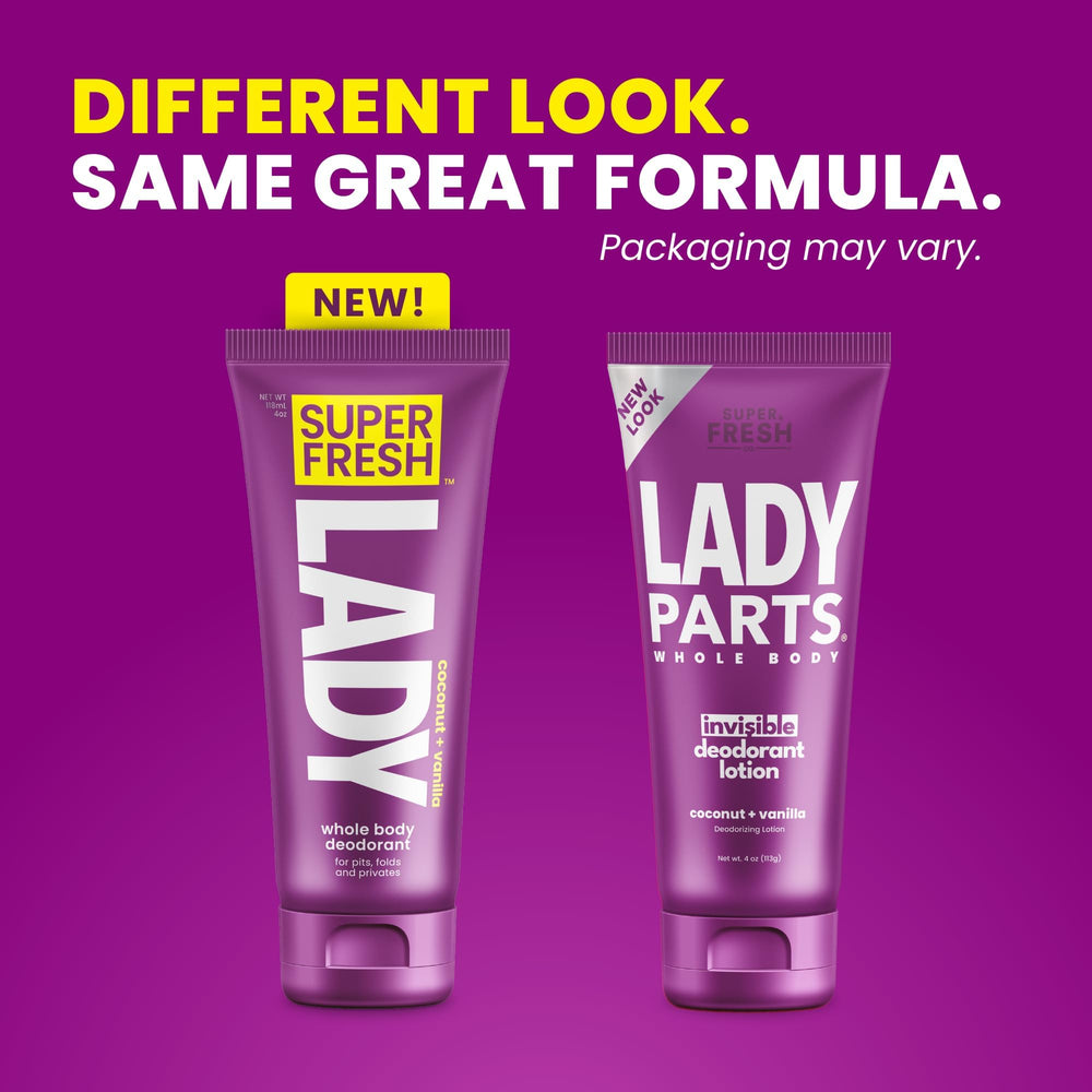 Super & Fresh Co. open cap and lotion texture demonstrating quick-dry benefit