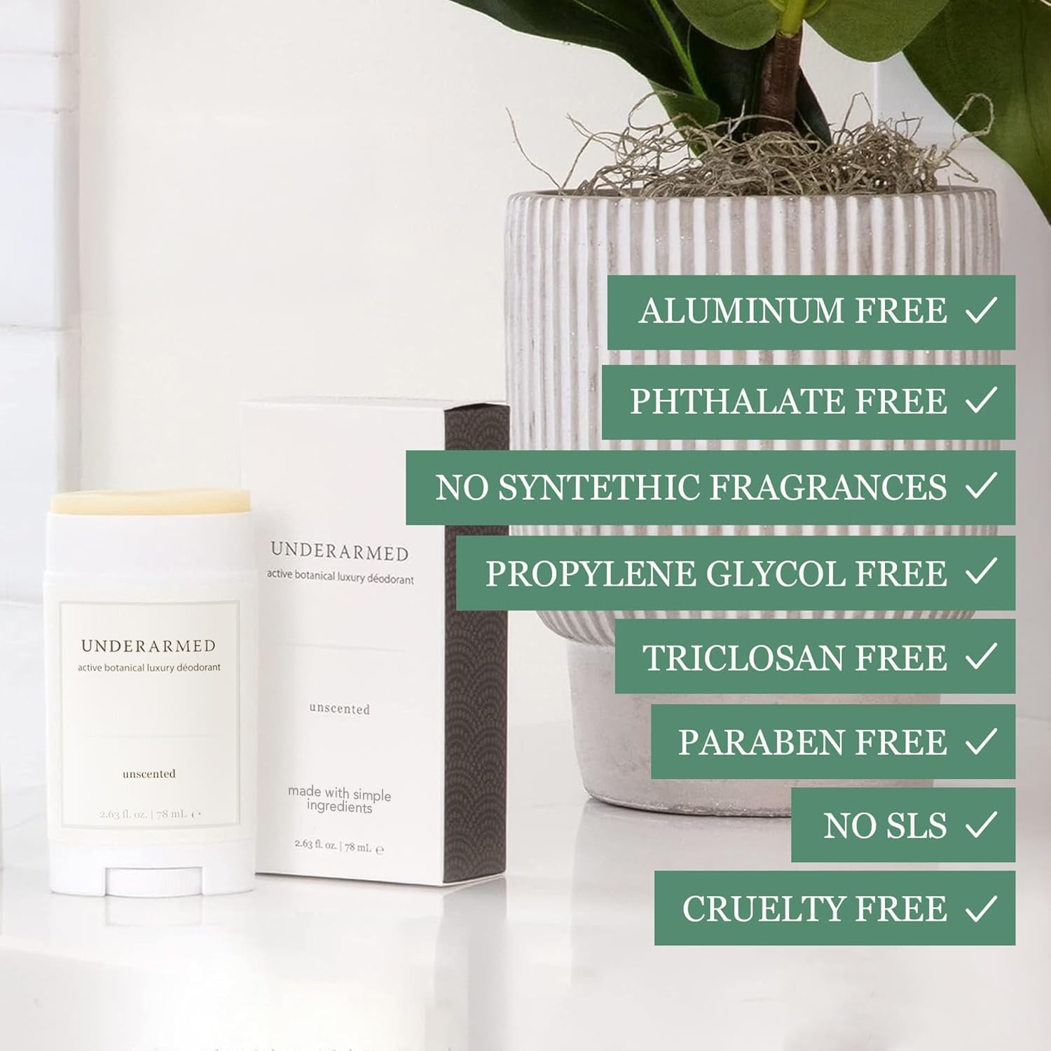 Super Natural Goods ingredients display with raw honey and mineral salt promoting odor control