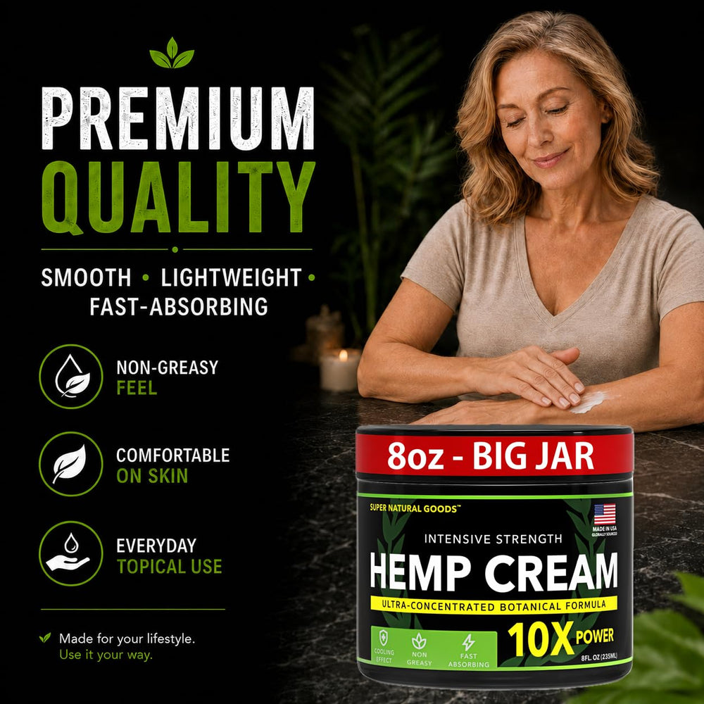 Boxed Super Natural Goods jar and outer packaging highlighting retail presentation