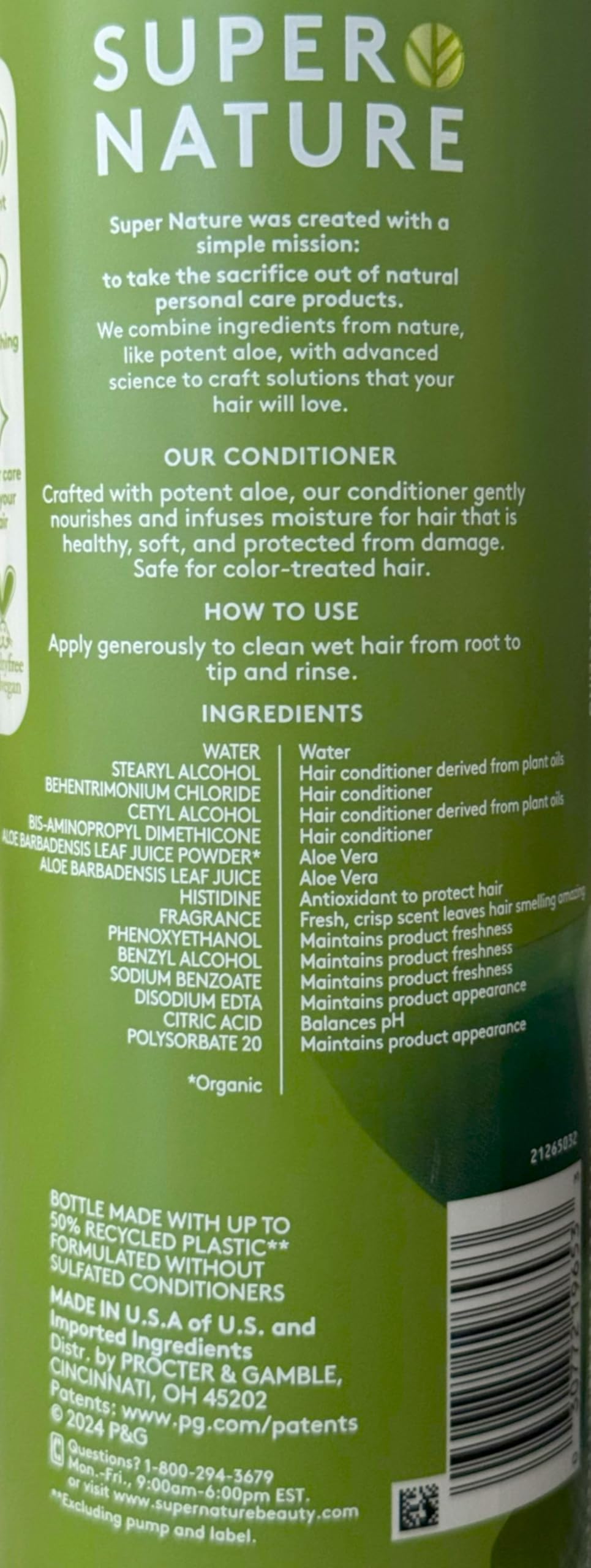 Super Nature texture close-up highlighting aloe-rich creamy formula