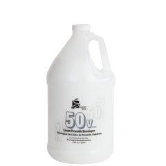 Super Star creme developer 50V jug front showing size and easy-pour benefit