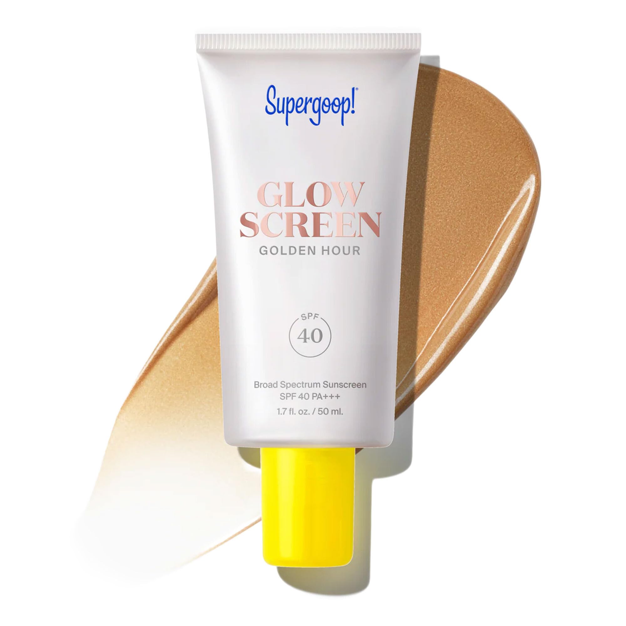 Supergoop! front packaging showing Golden Hour tint and SPF 40 benefit